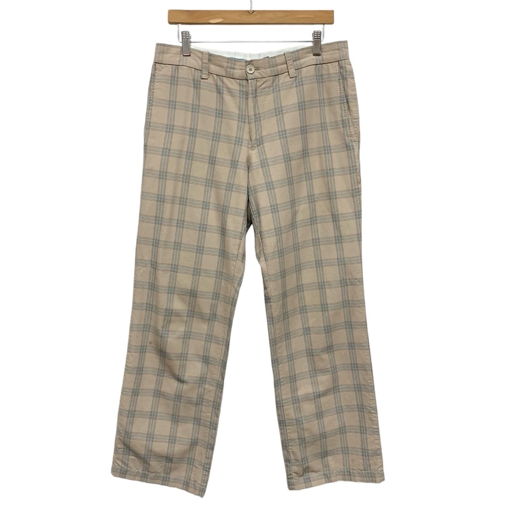 Jimmy'Z Plaid Straight Chino Pants Y2K Size 30x30 Surfer Skater Beach Khaki Blue